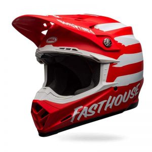 Casco Bell Fasthouse Moto 9 MIPS FH Signia Helmet Red/White 2020